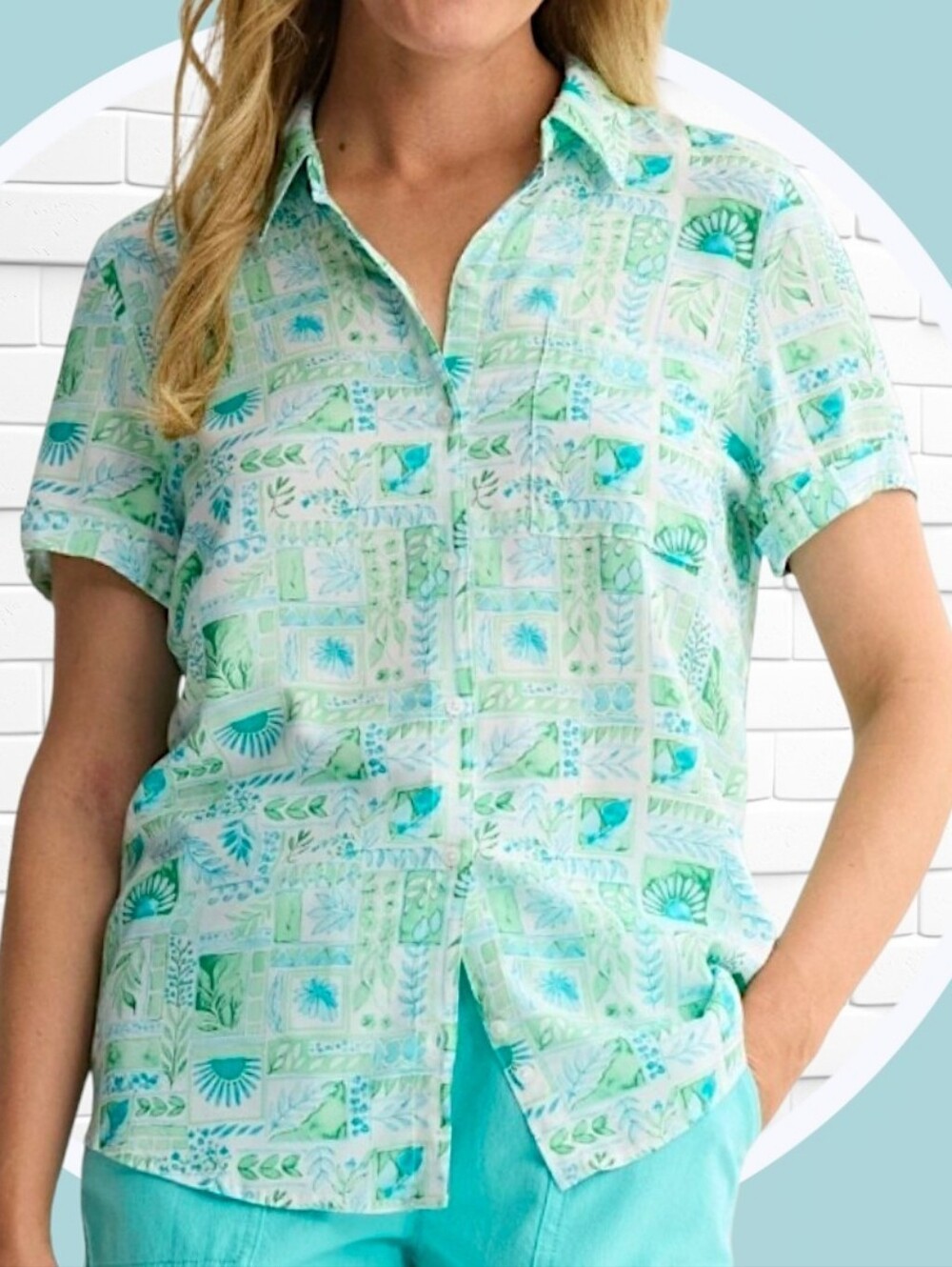 NWT XXL Patterned Camp Shirt w 1 Chest Pocket